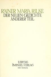 Cover of: Der neuen Gedichte anderer Teil.