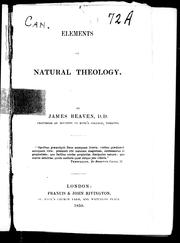 Cover of: Elements of natural theology by James Beaven
