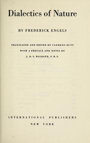 Cover of: Dialectics of nature by Friedrich Engels