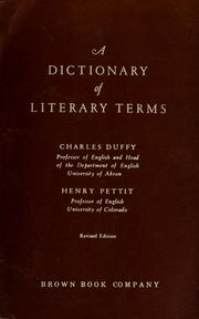 Cover of: A dictionary of literary terms