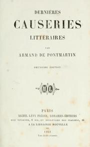 Cover of: Dernières causeries littéraires