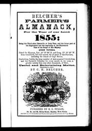 Belcher's farmer's almanack for the year of Our Lord 1855