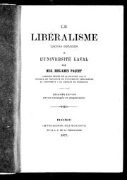 Cover of: Le libéralisme: leçons données à l'Université Laval