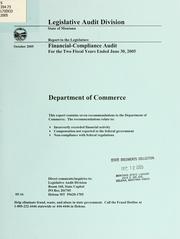 Cover of: Department of Commerce financial-compliance audit for the two fiscal years ended June 30 ...