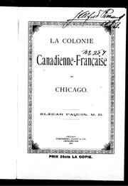 Cover of: La colonie canadienne-française de Chicago