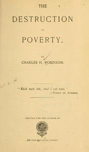 Cover of: The destruction of poverty
