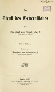 Cover of: Der Dienst des Generalstabes
