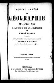 Cover of: Nouvel abrégé de géographie moderne à l'usage de la jeunese by Jean Holmes