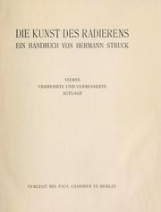 Cover of: Die Kunst des Radierens by Hermann Struck