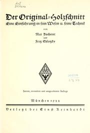 Front cover of Der original-holzschnitt by Max Bucherer
