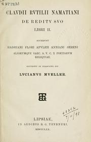 Cover of: De reditu suo libri II