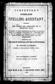 Cover of: Carpenter's scholars' spelling assistant by Carpenter, Thomas.