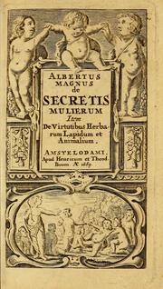 Cover of: De secretis mulierum. by 