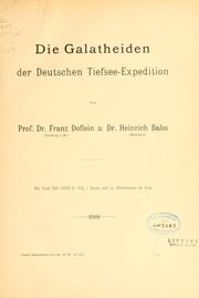 Cover of: Galatheiden der Deutschen Tiefsee-Expedition