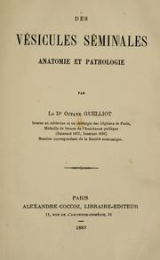 Cover of: Des vésicules séminales: anatomie et pathologie.