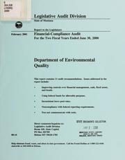 Cover of: Department of Environmental Quality financial-compliance audit for the two fiscal years ended ... by Montana. Legislature. Legislative Audit Division.