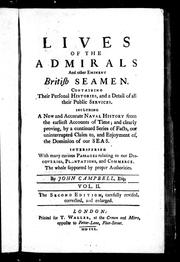 Lives of the admirals and other eminent British seamen by Campbell, John