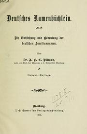 Cover of: Deutsches Namenbüchlein by A. F. C. Vilmar
