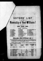 Cover of: Voters' list of the township of East Williams for the year 1888: the sheriff shall ..