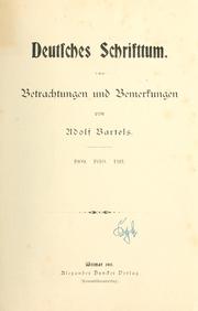 Cover of: Deutsches Schrifttum by Bartels, Adolf