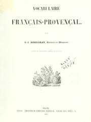 Cover of: Dictionnaire provençal-français