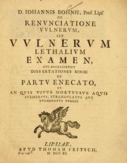 Cover of: De renunciatione vulnerum by Johannes Bohn