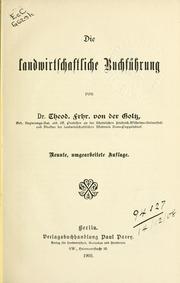 Cover of: Die landwirthschaftliche Buchführung.