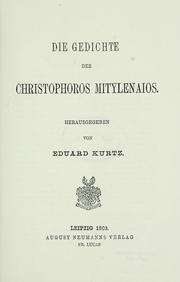 Cover of: Gedichte des Christophoros Mitylenaios