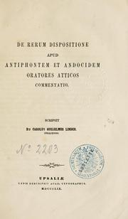 Cover of: De rerum dispositione apud Antiphontem et Andocidem oratores atticos commentatio