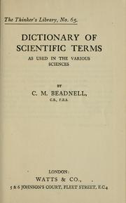 Cover of: Dictionary of scientific terms | Charles Marsh Beadnell