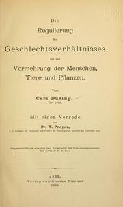 Cover of Die Regulierung des Geschlechtsverhaltnisses by karl düsing