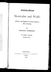 Cover of: Montcalm and Wolfe | 