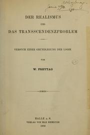 Cover of: Der Realismus und das Transcendenzproblem: Versuch einer Grundlegung der Logik