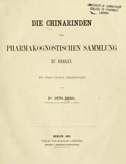 Cover of: Chinarinden der pharmakognostischen Sammlung zu Berlin