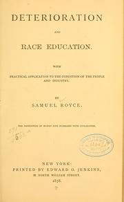 Cover of: Deterioration and race education