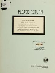 Cover of: Department of Institutions, Eastmont Human Services Center, financial-compliance audit for the two fiscal years ended June 30, 1984