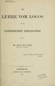 Cover of: Die lehre vom logos in der griechischen Philosophie