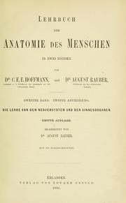 Cover of: Die lehre von dem nervensystem und den sinnesorganen.