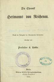 Cover of: Die chronik Herimanns von Reichenau.