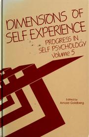 Cover of: Dimensions of self experience by Arnold Goldberg, editor.