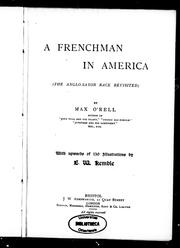 Cover of: A Frenchman in America: (the Anglo-Saxon race revisited)