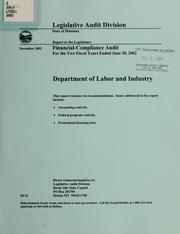 Cover of: Department of Labor and Industry financial-compliance audit for the two fiscal years ended ...