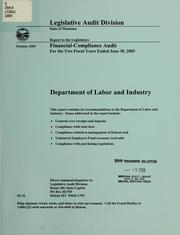 Cover of: Department of Labor and Industry financial-compliance audit for the two fiscal years ended ... by Montana. Legislature. Legislative Audit Division.