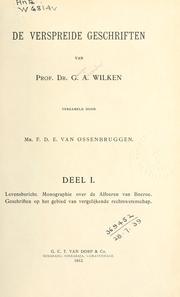 Cover of: Verspreide Geschriften