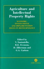 Cover of: Agriculture and Intellectual Property Rights: Economic, Institutional and Implementation Issues in Biotechnology