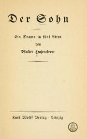 Cover of: Sohn: ein Drama in fünf Akten.