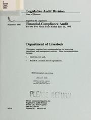 Cover of: Department of Livestock financial-compliance audit for the two fiscal years ended ... by Montana. Legislature. Legislative Audit Division.