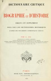 Cover of: Dictionnaire critique de biographie et d'histoire by A. Jal