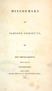 Cover of: Discourses on human life by Dewey, Orville