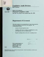 Cover of: Department of Livestock financial-compliance audit for the two fiscal years ended ... by Montana. Legislature. Legislative Audit Division.